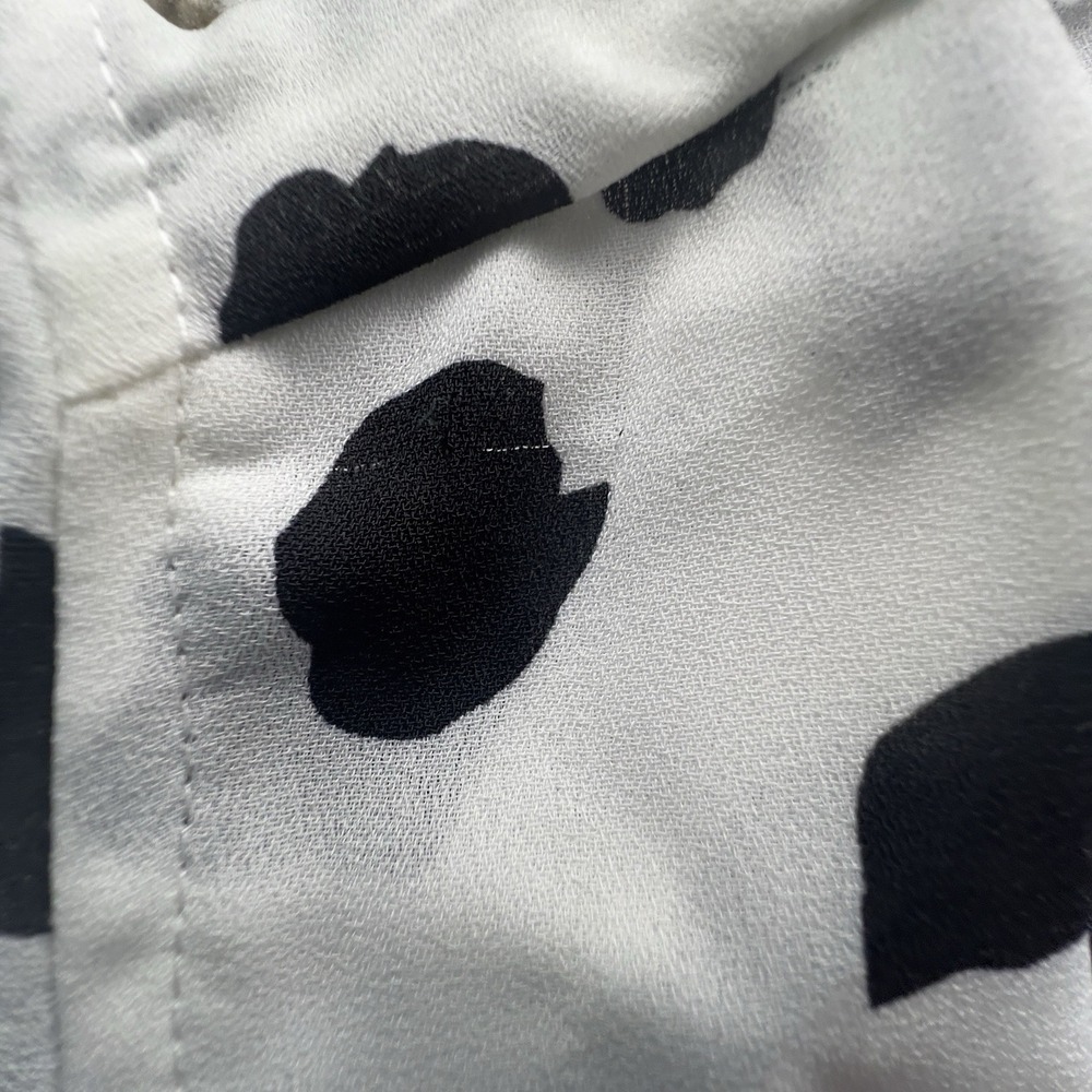 Buddy Love Twiggy Dalmatian Dress Jr.'s Medium Chiffon Black White Cut Out Front - Picture 8 of 9